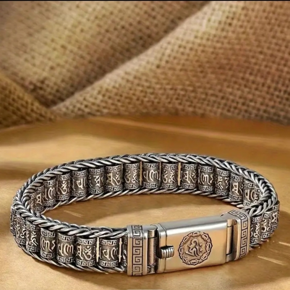 1pc Six Word Truth Bracelet Retro Lucky Bracelet for Men and Women Light Luxury